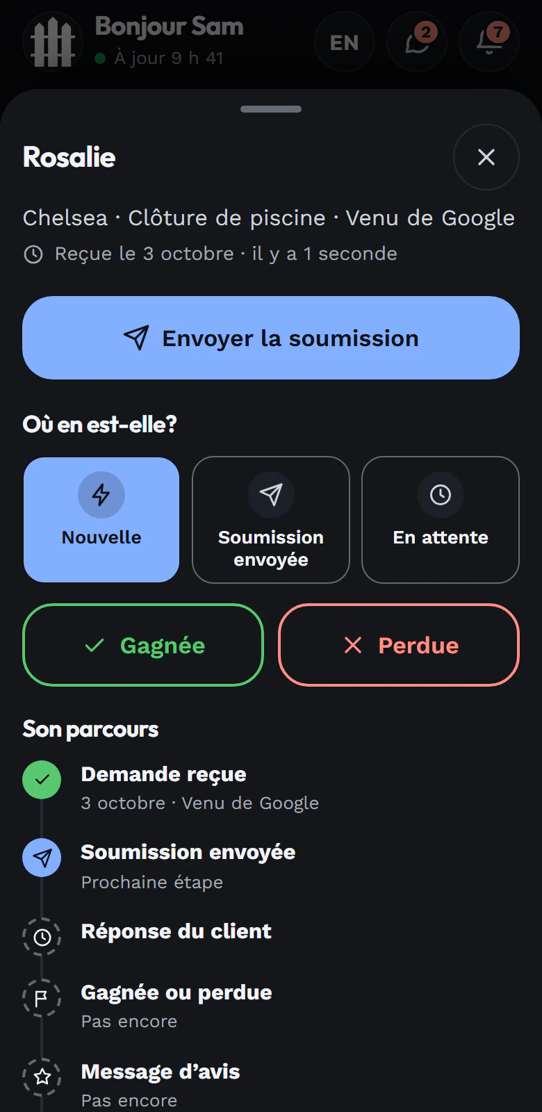 L'application UTF avec une demande de soumission ouverte : sa provenance et sa prochaine étape